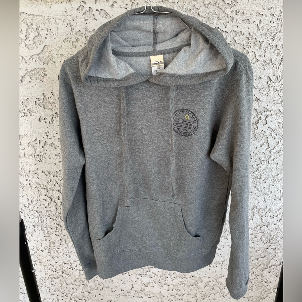 Roxy Mountains and Waves Grey Lightweight Hoodie Size Small